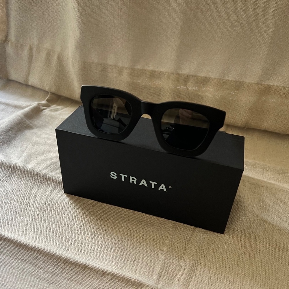 Matte Black Acetate Strata Sunglasses
